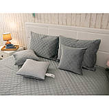 Двостороння декоративна подушка “velour” dark grey ромб 40х40 см Руно, фото 3