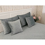 Двостороння декоративна подушка “velour” dark grey ромб 40х40 см Руно, фото 5