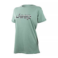 Женская Футболка JEEP T-SHIRT OVERSIZE Striped Print Turn Хаки S (O102611-E854 S)