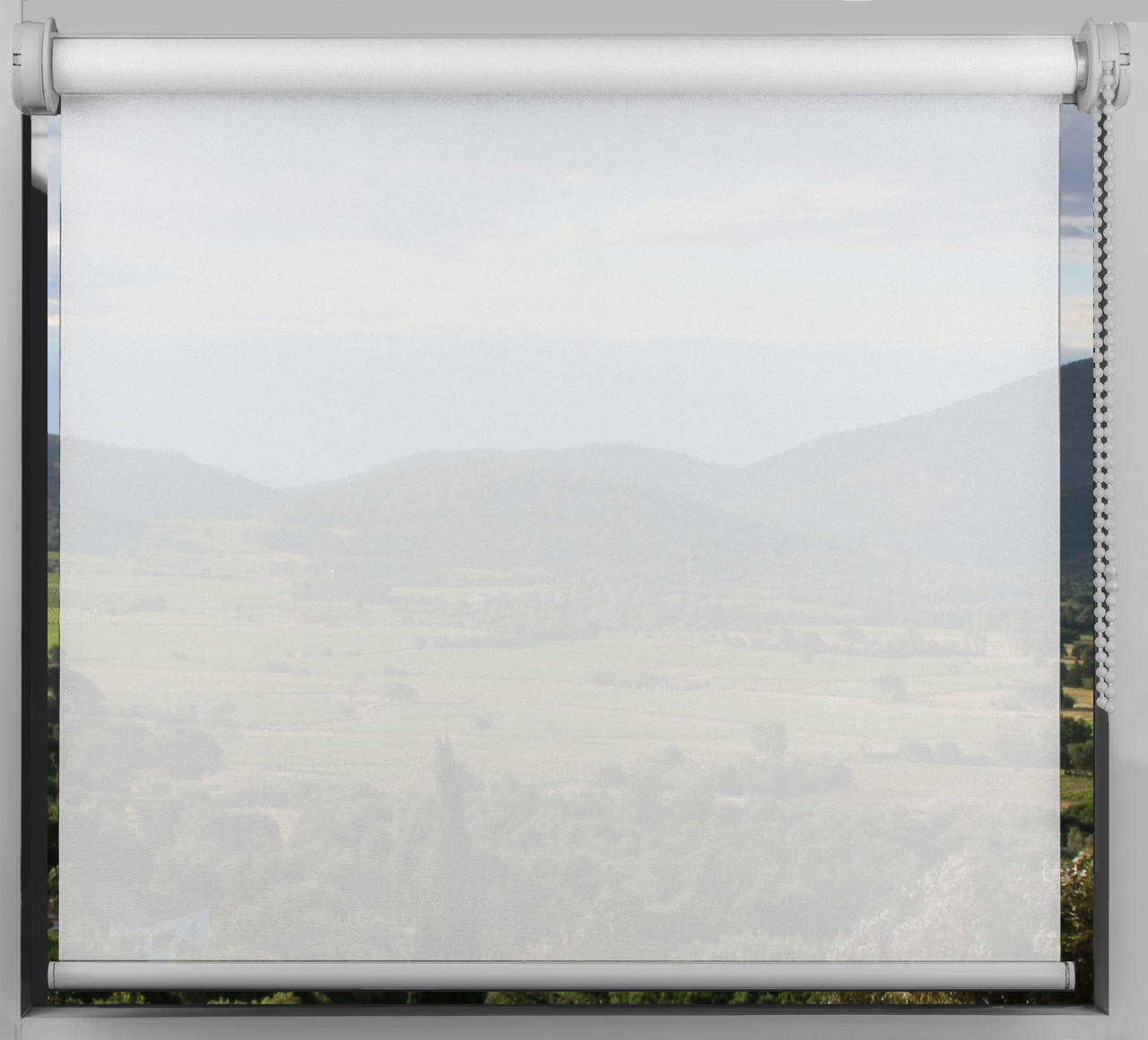 Тканинний ролет напівпрозора тканина Opal, Білий, фото 1