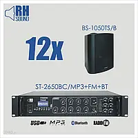 Rh Sound St-2650Bc/Mp3+Fm+Bt + 12X Bs-1050Ts/B - Nagłośnienie Naścienne