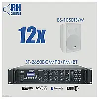 Rh Sound St-2650Bc/Mp3+Fm+Bt + 12X Bs-1050Ts/W - Nagłośnienie Naścienne