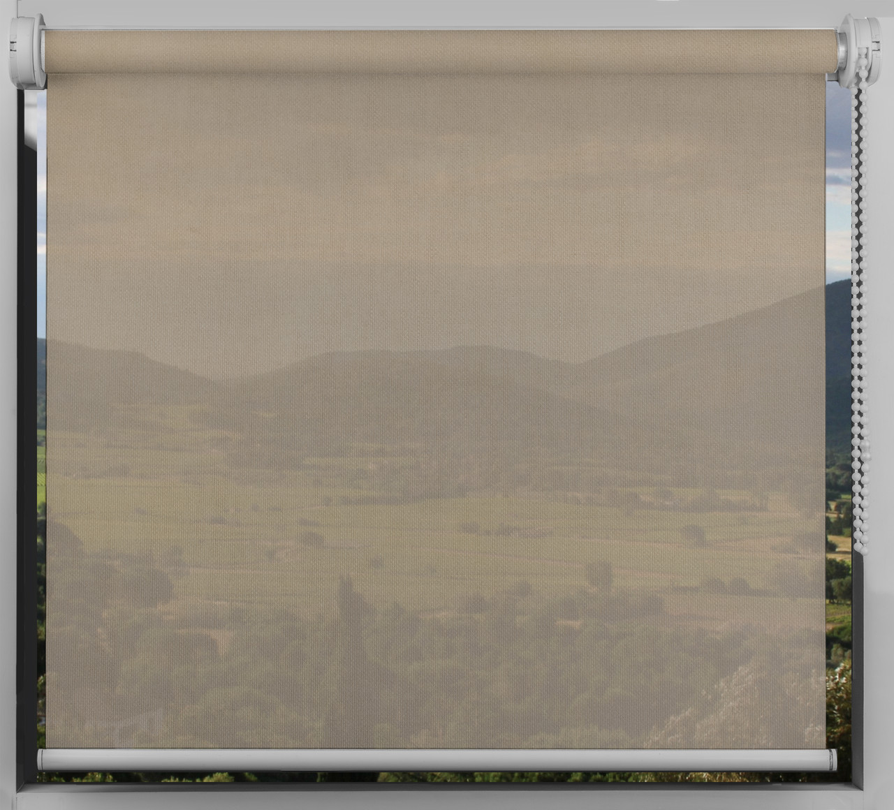 Тканинний ролет напівпрозора тканина Opal, Темний беж., фото 1