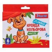 Мел кольоровий JUMBO 6 шт Zoo Land, круглий, уп.картон