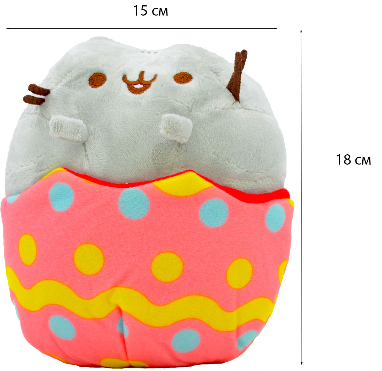 Набор мягких игрушек ST Pusheen cat с сердцем 21х25 см и Кот в яйце 18х15 см Серый (n-10453) OE, код: 8062092 - фото 3 - id-p2143516593