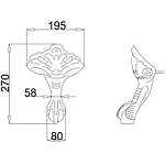 Ванна на білих левових лапах 170 см Harewood Slipper Burlington, фото 9