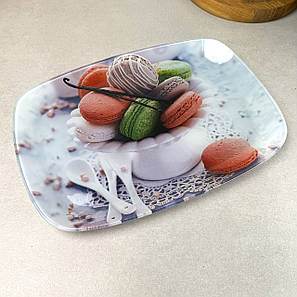 Прямокутне скляне блюдо Макаруни 29.5 * 21 см, фото 2