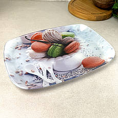 Прямокутне скляне блюдо Макаруни 29.5 * 21 см, фото 3