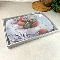 Прямокутне скляне блюдо Макаруни 29.5 * 21 см, фото 4