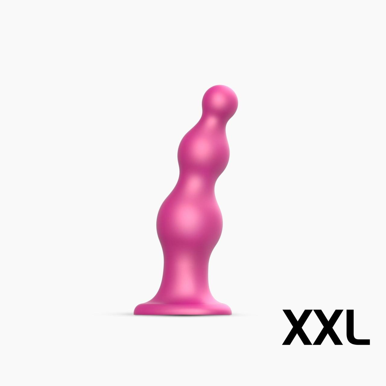 Насадка для страпона Strap-On-Me Dildo Plug Beads Framboise Metallic XXL Talla, фото 1