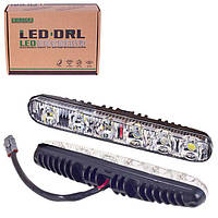 Фары доп/дневного света XS-006 DRL 16 6LED/4W/12V/пластик/190*26mm/с поворотом