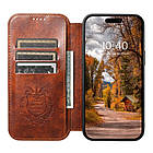 Чохол-книжка Suteni Magsafe Leather Case для Apple iPhone 12 Pro Brown, фото 2