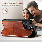 Чохол-книжка Suteni Magsafe Leather Case для Apple iPhone 12 Pro Brown, фото 8