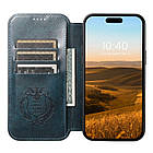 Чохол-книжка Suteni Magsafe Leather Case для Apple iPhone 12 Pro Blue, фото 2