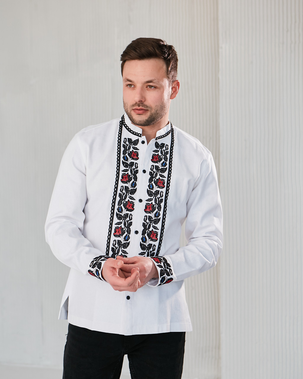 Вишиванка чоловіча "Богутська" гладь біла