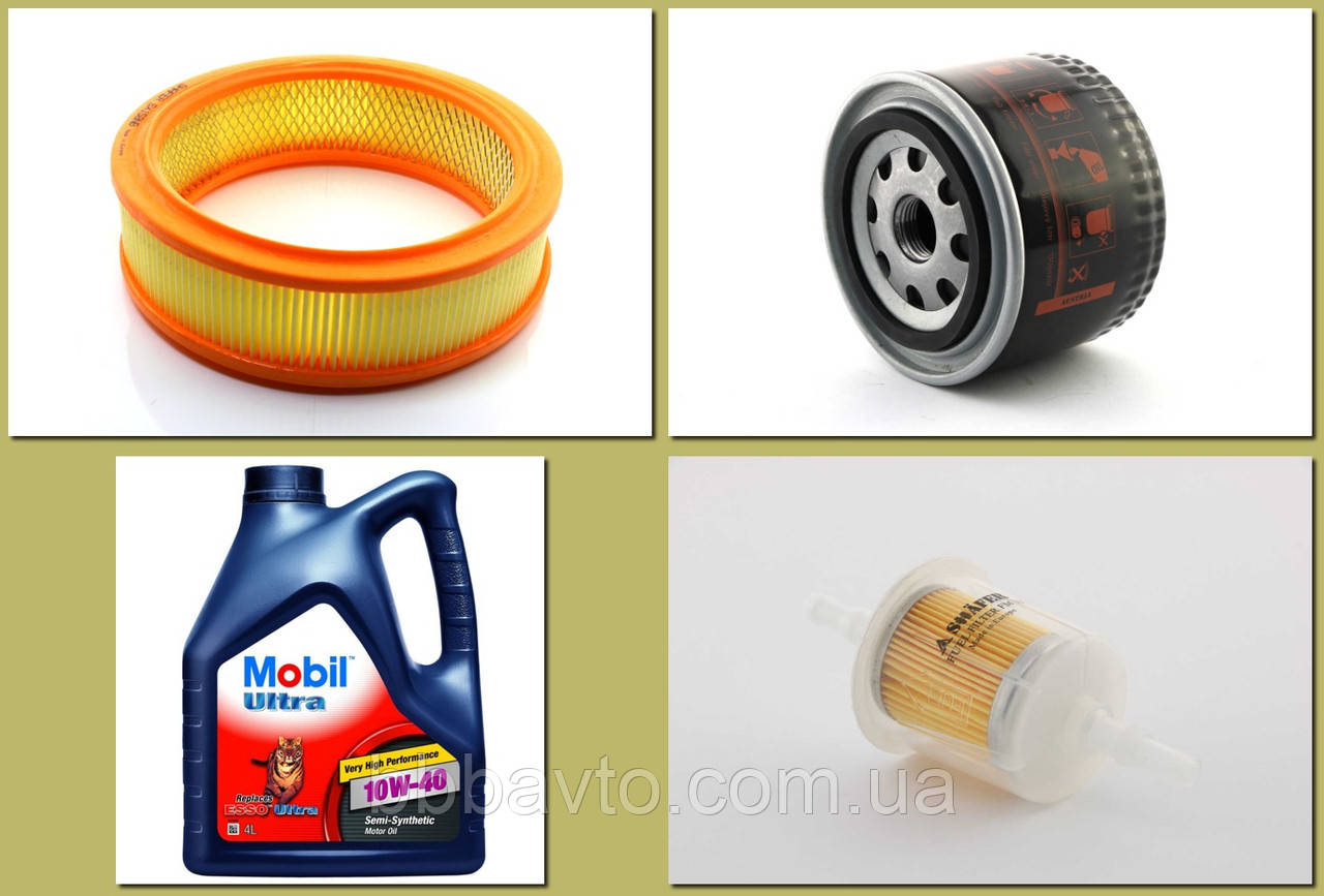 Набір автомобільних фільтрів та оливи до ТО двигуна Таврія Славута, ЗАЗ 1102, Пікап 11055 КАРБЮРАТОР, фото 1