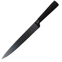 Нож для нарезки литой 20 см из нержавеющей стали с антипригарным покрытием. Цвет черный.