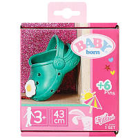 Аксессуар к кукле Zapf Обувь для куклы Baby Born - Cандалии с значками (зеленые) (831809-1) - Вища Якість та