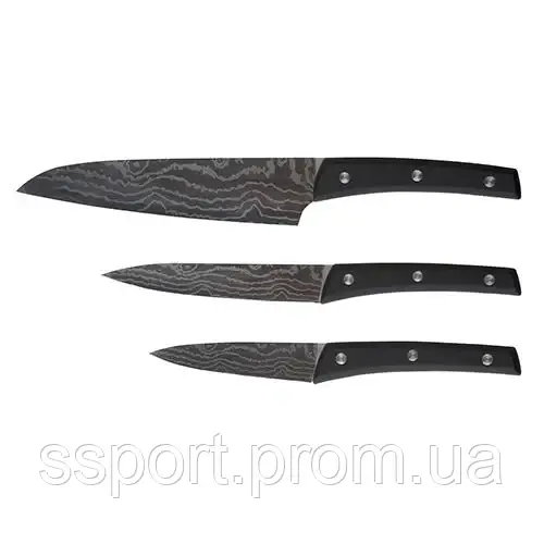 Набір ножів 3 пр. з неіржавкої сталі: ¶-ніж кухарський 20 см;  ¶-ніж універсальний 12.5 см; ¶- але
