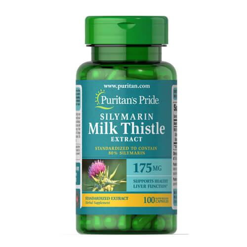 Puritan's Pride Milk Thistle Standardized 175 mg (Silymarin) 100 капс 03491 PS - фото 1 - id-p2143658089