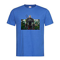 Синяя мужская/унисекс футболка С рисунком Witcher (21-45-2-синій)