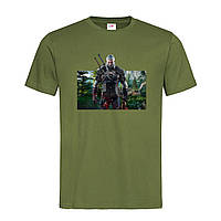 Армейская мужская/унисекс футболка С рисунком Witcher (21-45-2-армійський)