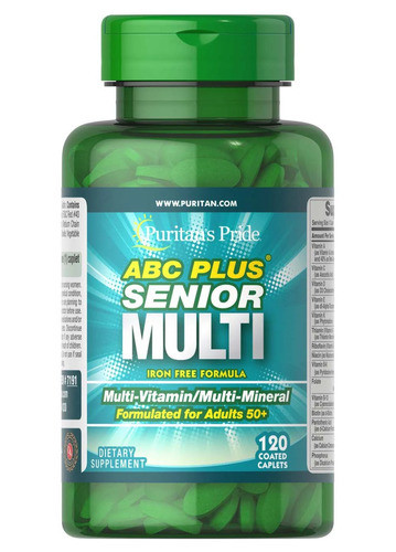 Puritan's Pride ABC Plus Senior Multivitamin Multi-Mineral Formula 120 таблеток 7191 PS - фото 1 - id-p2143654749