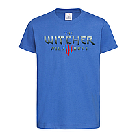 Синяя детская футболка Witcher лого (21-45-3-синій)