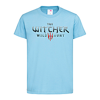 Голубая детская футболка Witcher лого (21-45-3-блакитний)