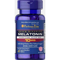 Puritan's Pride Melatonin 10 mg Quick Dissolve Cherry Flavor 45 смоктальних таблеток 52802 PS