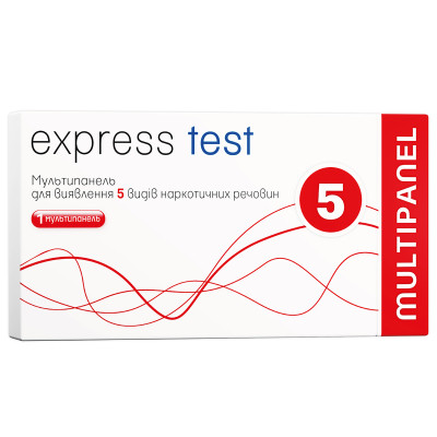 Тест на Mexpress Test Мультипанель для визначення 5 видів наркотичних речовин (7640162322805)