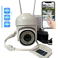 Камера видеонаблюдения Wi-fi поворотная уличная IP с ночной съемкой