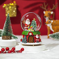 Шар новогодний декоративный светящийся с музыкой Дед Мороз с подарками 13992 12х8 см 13992 PS