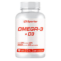 Жирные кислоты Sporter Omega 3 + D3, 120 капсул CN12829 PS