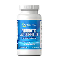 Пробиотики и пребиотики Puritan's Pride Probiotic Acidophilus, 100 таблеток CN13200 PS