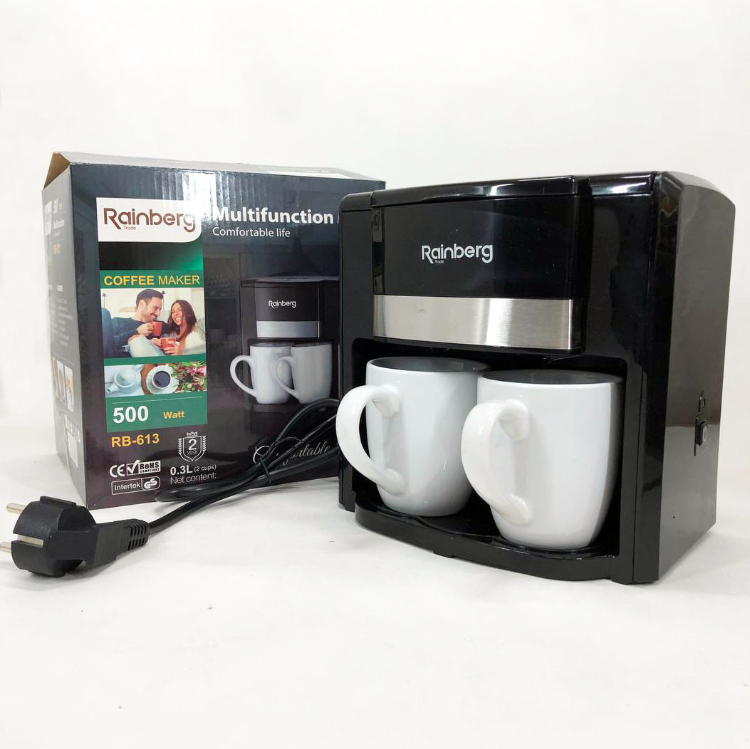 Кофеварка для дома Rainberg RB-613 Кофеварка на две чашки Мощная кофемашина 500 вт - фото 2 - id-p2143712277