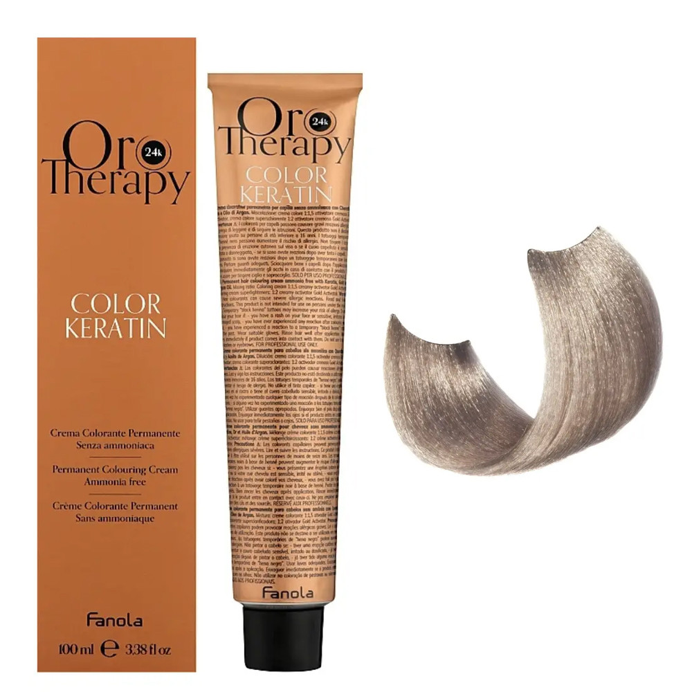 Безаміачна крем-фарба для волосся  Fanola Oro Therapy  №10/1 Blonde platinum ash 100 мл