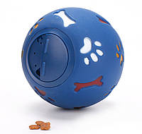 Игрушка-кормушка для животных Мячик 11092 11 см синяя 11092 PS