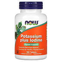 Витамины и минералы NOW Potassium plus Iodine, 180 таблеток CN11584 PS