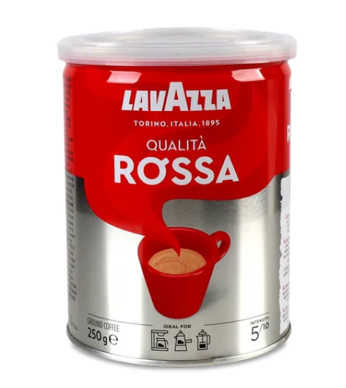 Мелена кава Lavazza Qualita Rossa залізна банка 250 гр