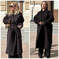 Женское черное кашемировое пальто 42-52 р