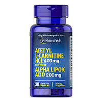 Жиросжигатель Puritan's Pride Acetyl L-Carnitine 400 mg with Alpha Lipoic Acid 200 mg, 30 капсул CN8830 PS