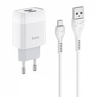 Зарядное сетевое Hoco C73A Glorious 2USB 2.4A MicroUSB Белый hd