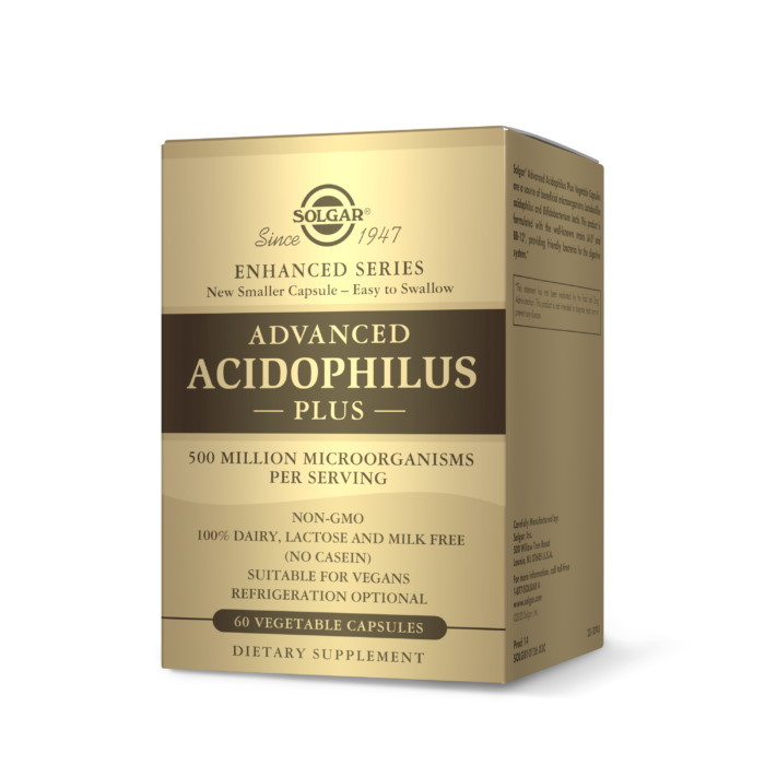 Пробиотики и пребиотики Solgar Advanced Acidophilus Plus, 60 вегакапсул CN6014 PS - фото 1 - id-p2143687854