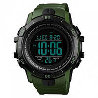 Часы наручные мужские SKMEI 1475AG с подсветкой Чёрные с зелёным hd