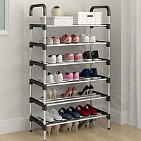 Полка стойка органайзер для обуви на 6 полок Shoe Rack TW555 Чёрная hd