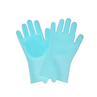 Силиконовые перчатки для мытья посуды, бирюзовый hd