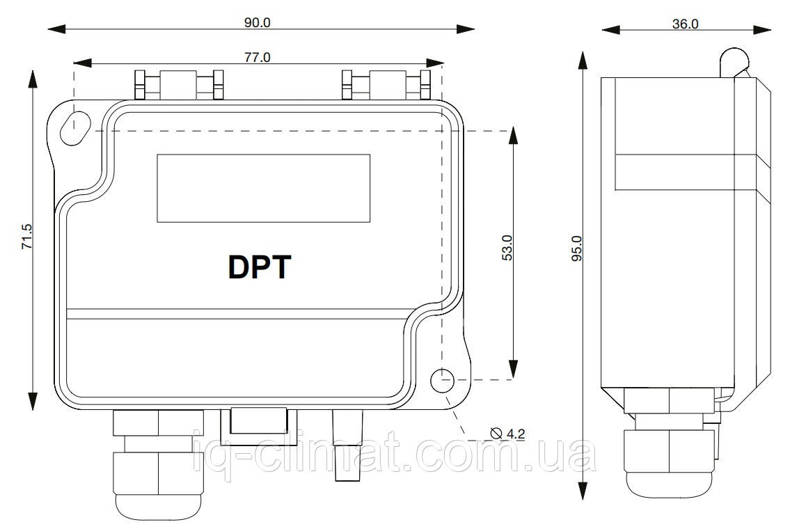 DPT250-R8-D Датчик давления воздуха с дисплеем, диапазон -150...250Па, HK Instruments (Финляндия) - фото 2 - id-p369437370
