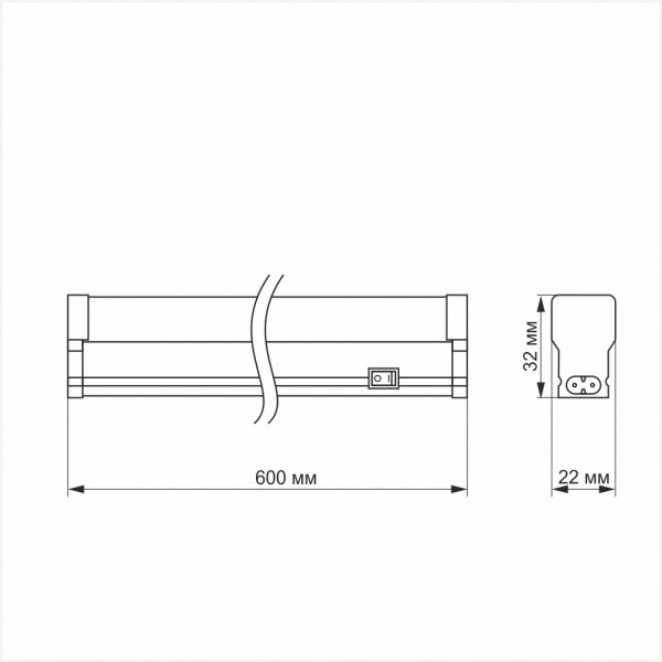 LED светильник линейный Т5 TITANUM 10W 0,6М 5000K - фото 4 - id-p1459855881