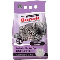 Наполнитель для туалета Super Benek Бентонитовый стандартный с ароматом лаванды 5 л.